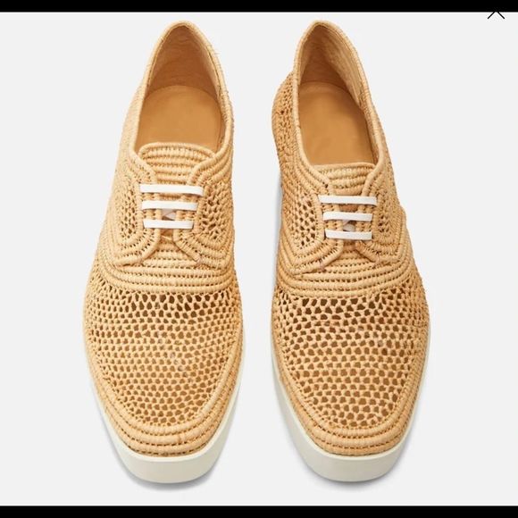 Robert Clergerie Lisa Raffia Derbies Sz 41.5/11.5 - Picture 3 of 9